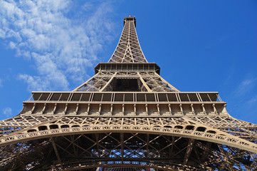 Sunny Paris. Eiffel Tower on a sunny day.