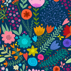 Floral seamless pattern, sketch for your design