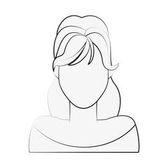 woman avatar portrait icon image vector illustration design  black sketch line