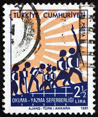 Postage stamp Turkey 1981 literacy campaign