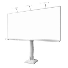 3D rendering of blank billboard (empty advertisement) isolated on white background