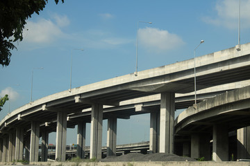 Fototapeta na wymiar road highway bridge junction