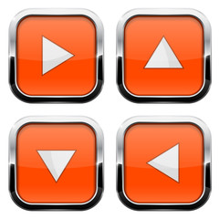 Orange square buttons with chrome frame