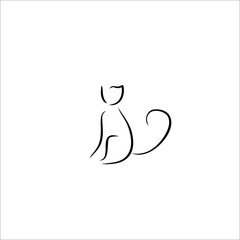 cat icon vector line illustration