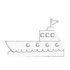sailboat in sea icon image vector illustration design