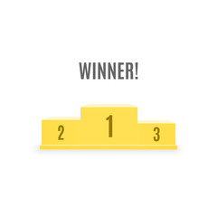 Golden sport pedestal with prize places illustration