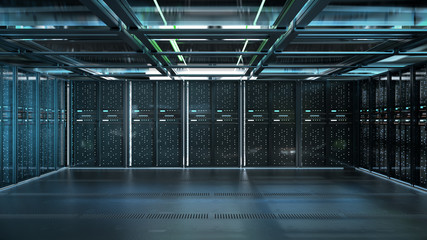 Server room or server computers.3d rendering.