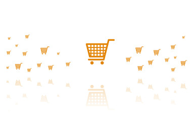 Einkaufswagen - Online-Shopping - Reflektierend Weiss