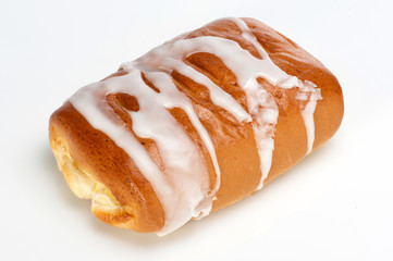 Sweet bun on white background