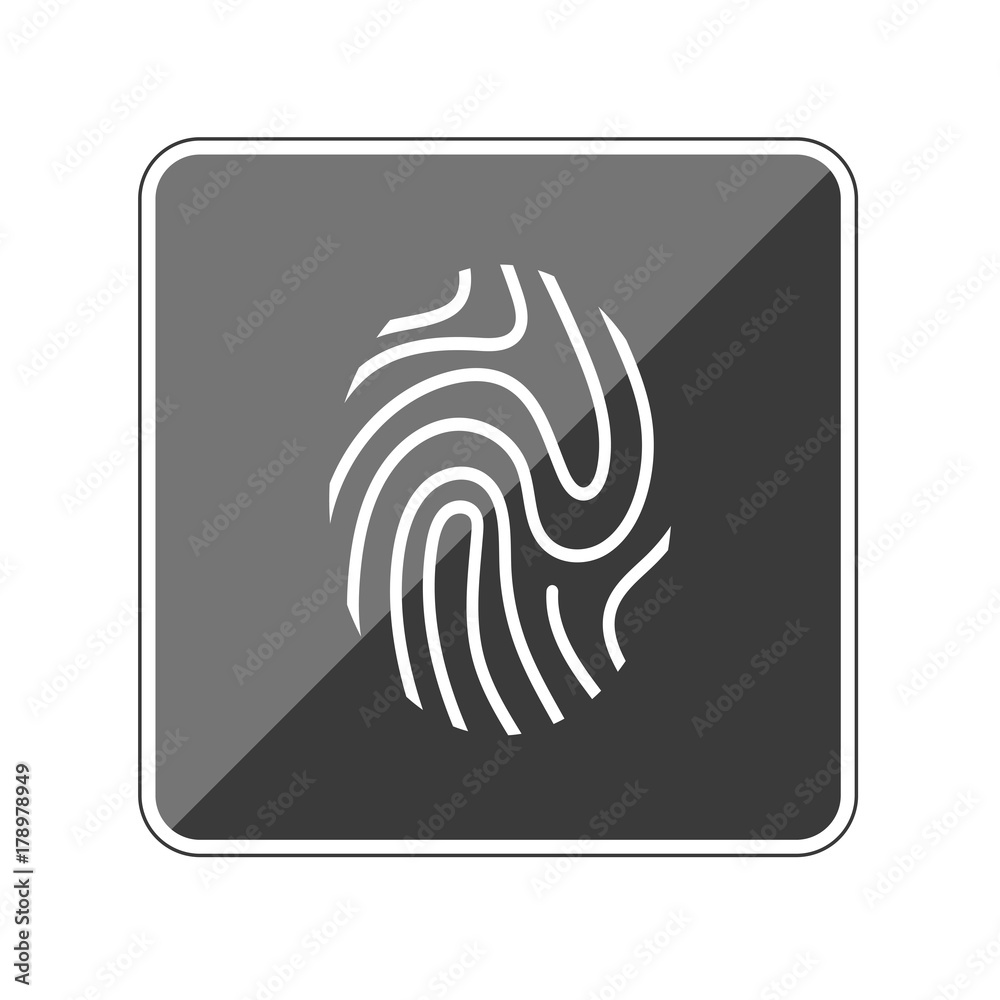 Sticker Fingerabdruck - Identifikation - Reflektierender App Button