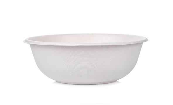 nature bowl from bagasse isolate on white
