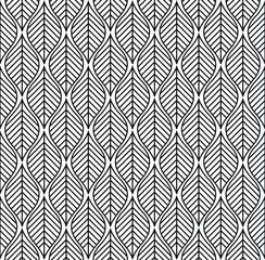 Behang Geometrische bladerprint Vectorillustratie van bladeren naadloze patroon. Bloemen organische achtergrond.