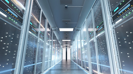 Server room or server computers.3d rendering.	