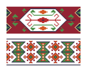 Ethnic Ukrainian seamless patterns