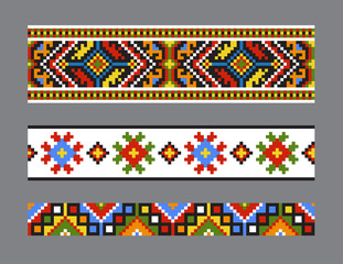 Ethnic Ukrainian seamless patterns