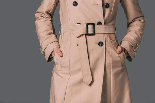 woman in trench coat