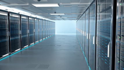 Server room or server computers.3d rendering.	