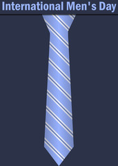 International men's day tie. Festive postcard. Vector illustration
