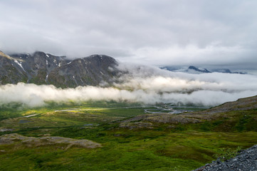 Construction site at Richardson Hwy next to Worthington glacier, Alaska, United States