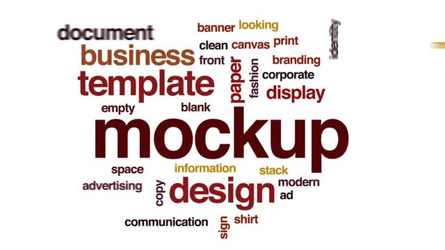 Mockup animated word cloud, text design animation.