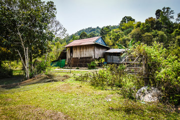 Fototapeta na wymiar Cambodia traditional house in nature.