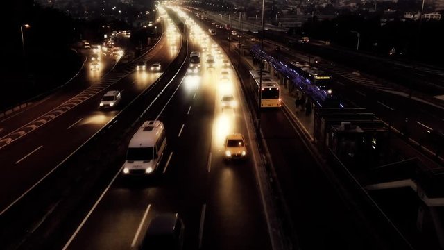"istanbul traffic goldenhorn bridge-access highway in Istanbul during rush hour"