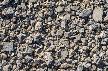 Destroyed concrete floor texture. Large broken pieces of concrete background