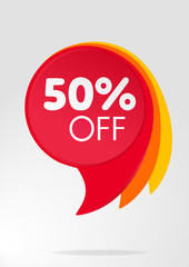 Special offer isolated sale tag red fifty