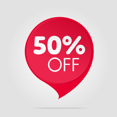 Special offer sale tag red fifty