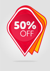 Special offer sale tag red isolated