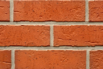 Background From The Red Brick Laid With Cement Mortar Close Up 