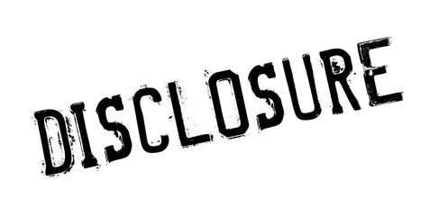 Disclosure rubber stamp. Grunge design with dust scratches. Effects can be easily removed for a clean, crisp look. Color is easily changed.