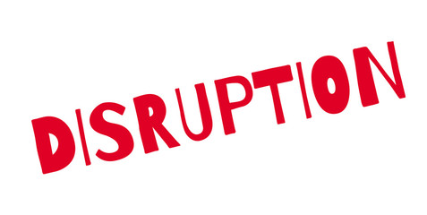 Disruption rubber stamp. Grunge design with dust scratches. Effects can be easily removed for a clean, crisp look. Color is easily changed.