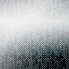 Black and white glowing dotted background. Techno background. Vector background