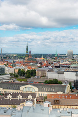 aerial view of Old Town from Academy of Sciences, Riga, Latvia