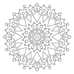Christmas Mandala for Coloring. 