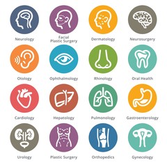 Medical Specialties Icons Set 1 - Dot Series
