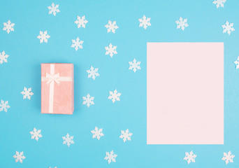 Gift box on colorful background