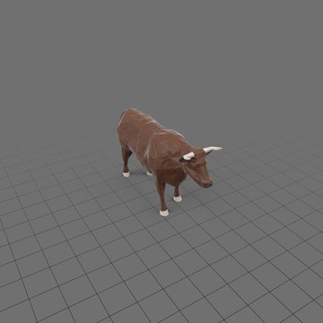 Stylized brown bull standing