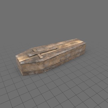 Wood coffin with cross