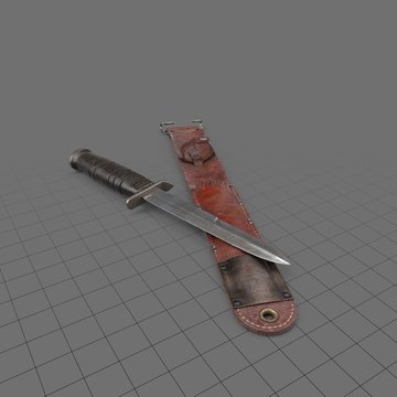 WW II trench knife and sheath