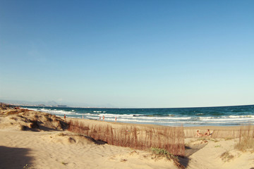 beach with dunes of the Mediterranean Sea
