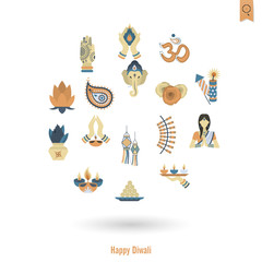 Fototapeta premium Diwali. Indian Festival Icons