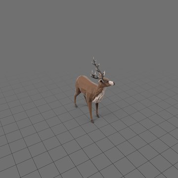 Stylized stag standing