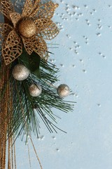 Christmas background   with copy space / Xmas frame with ornaments