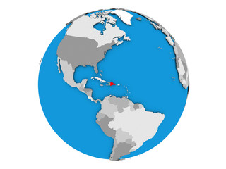Dominican Republic on globe isolated