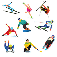 Fototapeta na wymiar Winter Sports Cliparts Icons