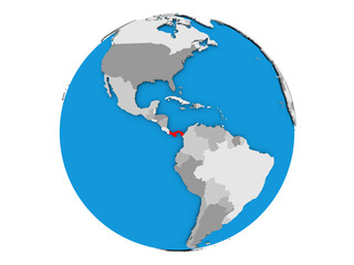 Panama on globe isolated