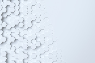 White hexagonal abstract 3d background