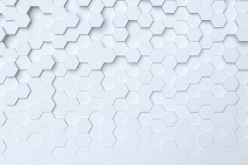 White hexagonal abstract 3d background